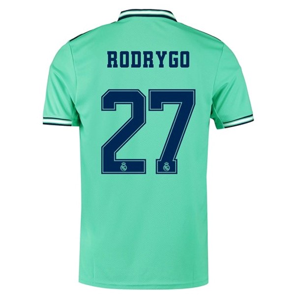 Trikot Real Madrid NO.27 Rodrygo Ausweich 2019-20 Grün Fussballtrikots Günstig